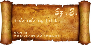 Szénásy Edit névjegykártya